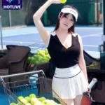 Sức Hút Đặc Biệt của Dou Ban Jiang (豆瓣酱): Vẻ Đẹp Nữ Hoàng Hàn Quốc Trong Ứng Dụng HotLive. sexy tennis uniform sportswear 18+